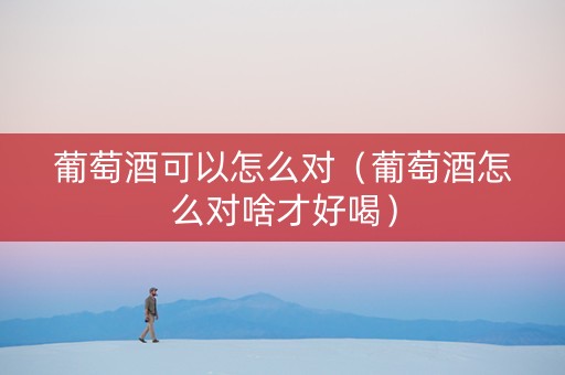 葡萄酒可以怎么对（葡萄酒怎么对啥才好喝）