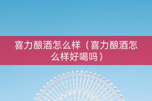喜力酿酒怎么样（喜力酿酒怎么样好喝吗）