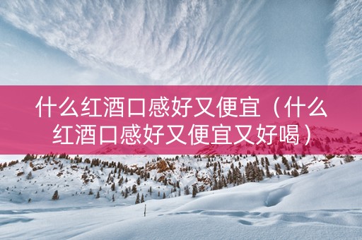 什么红酒口感好又便宜（什么红酒口感好又便宜又好喝）