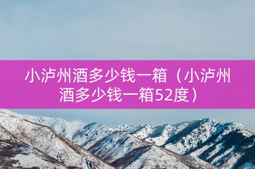 小泸州酒多少钱一箱（小泸州酒多少钱一箱52度）