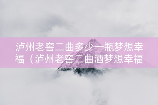 泸州老窖二曲多少一瓶梦想幸福（泸州老窖二曲酒梦想幸福多少钱?）