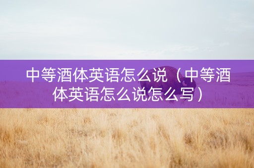 中等酒体英语怎么说（中等酒体英语怎么说怎么写）