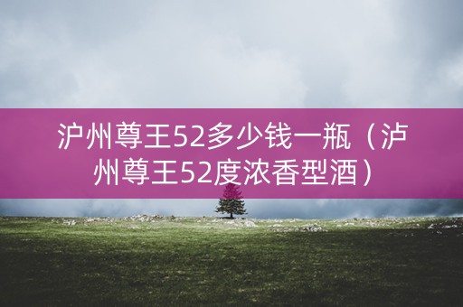 沪州尊王52多少钱一瓶（泸州尊王52度浓香型酒）