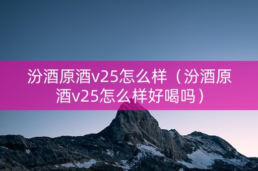 汾酒原酒v25怎么样（汾酒原酒v25怎么样好喝吗）