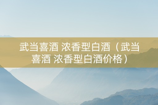 武当喜酒 浓香型白酒（武当喜酒 浓香型白酒价格）