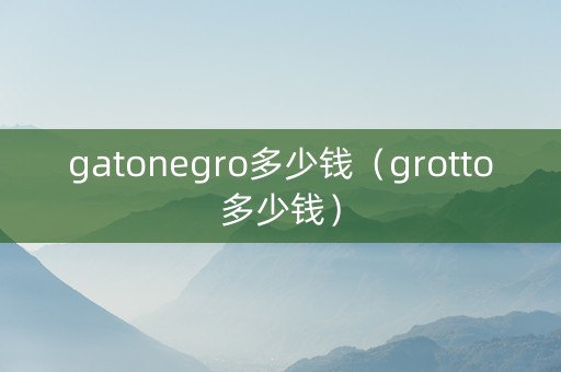 gatonegro多少钱（grotto多少钱）