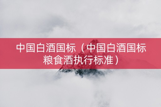 中国白酒国标（中国白酒国标粮食酒执行标准）