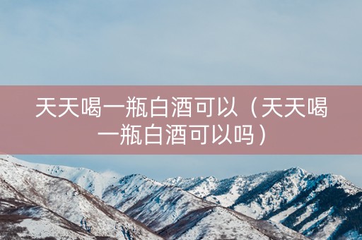 天天喝一瓶白酒可以（天天喝一瓶白酒可以吗）