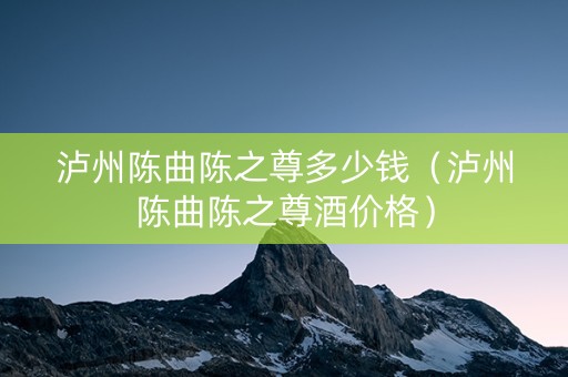 泸州陈曲陈之尊多少钱（泸州陈曲陈之尊酒价格）