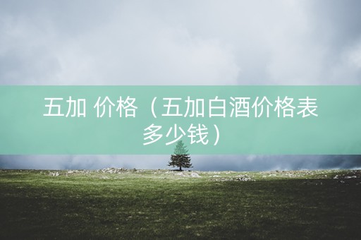 五加 价格（五加白酒价格表多少钱）