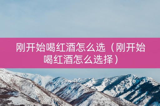 刚开始喝红酒怎么选（刚开始喝红酒怎么选择）
