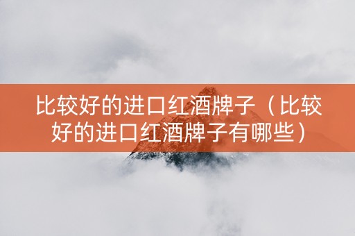 比较好的进口红酒牌子（比较好的进口红酒牌子有哪些）