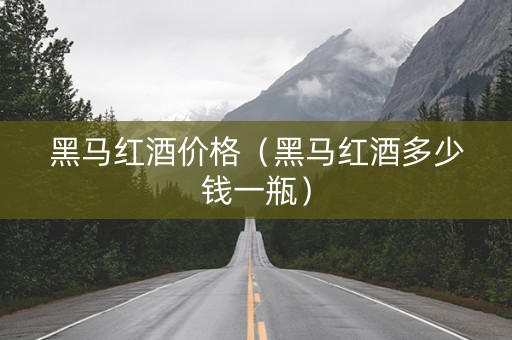 黑马红酒价格（黑马红酒多少钱一瓶）