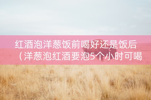 红酒泡洋葱饭前喝好还是饭后（洋葱泡红酒要泡5个小时可喝）