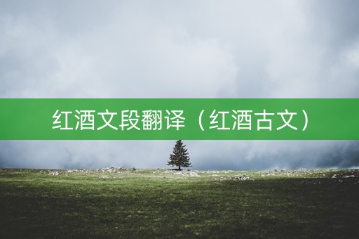红酒文段翻译（红酒古文）