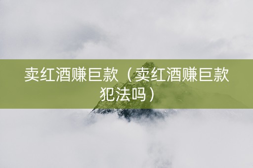 卖红酒赚巨款（卖红酒赚巨款犯法吗）