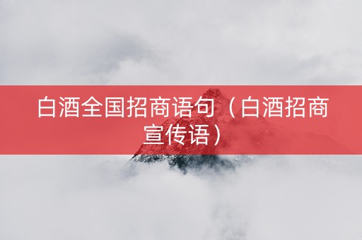 白酒全国招商语句（白酒招商宣传语）
