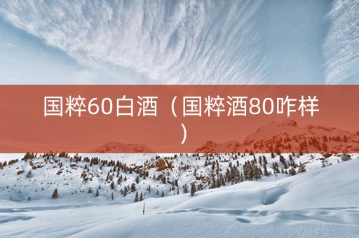 国粹60白酒（国粹酒80咋样）